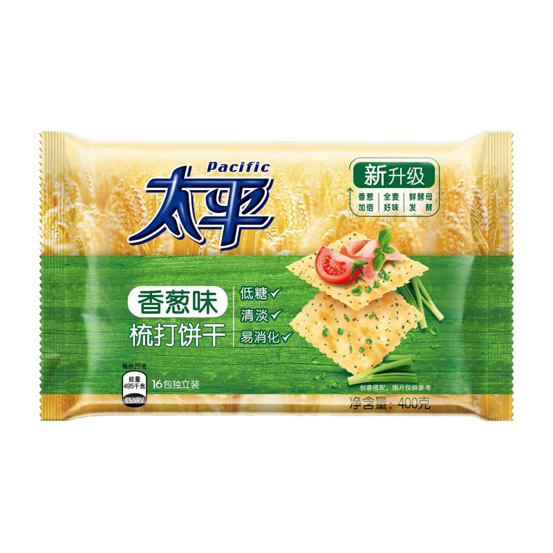 太平 加铁梳打饼干 香葱口味 400g